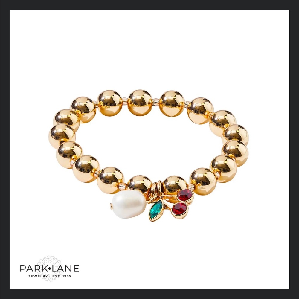 Park Lane Gold Bracelet with Pearl and Gem Details